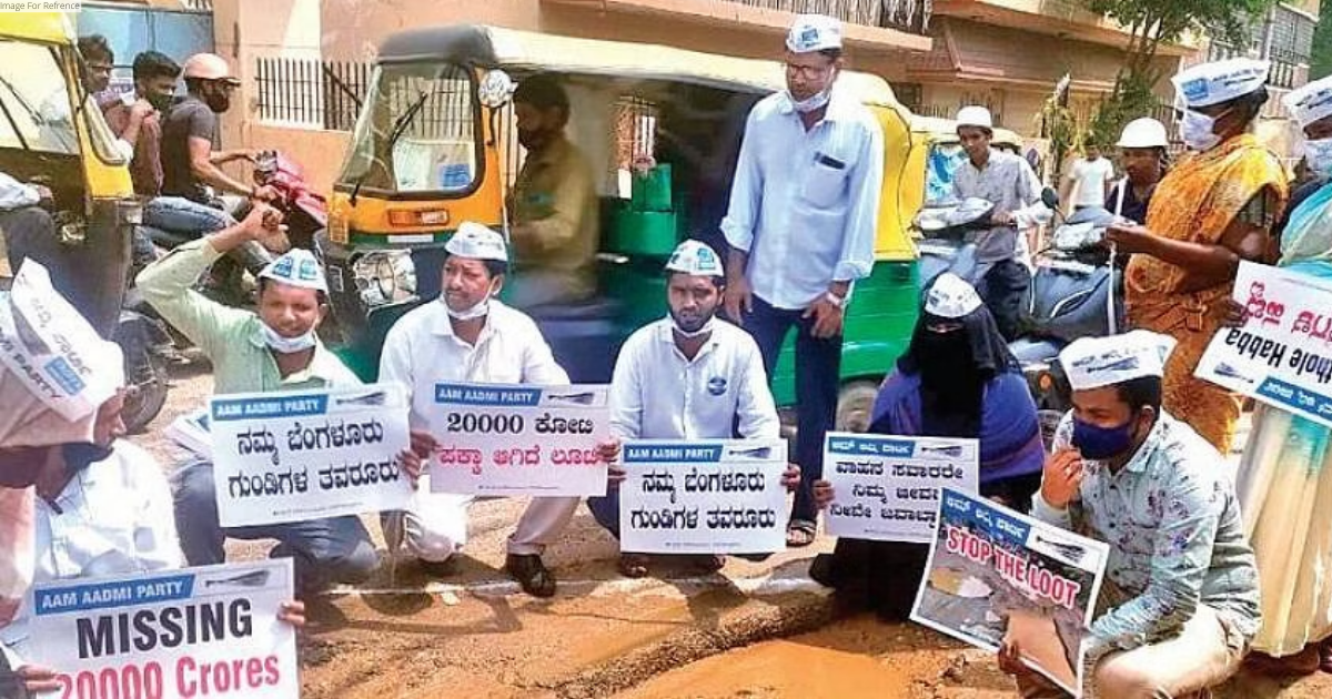 AAP raises three demands in Bengaluru pothole protest